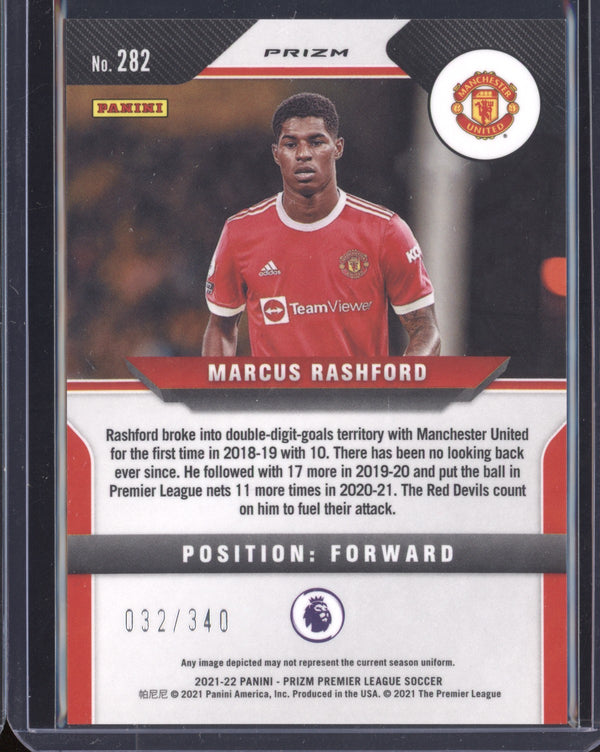 Marcus Rashford 2021-22 Panini Prizm Premier League Blue Prizm 32/340