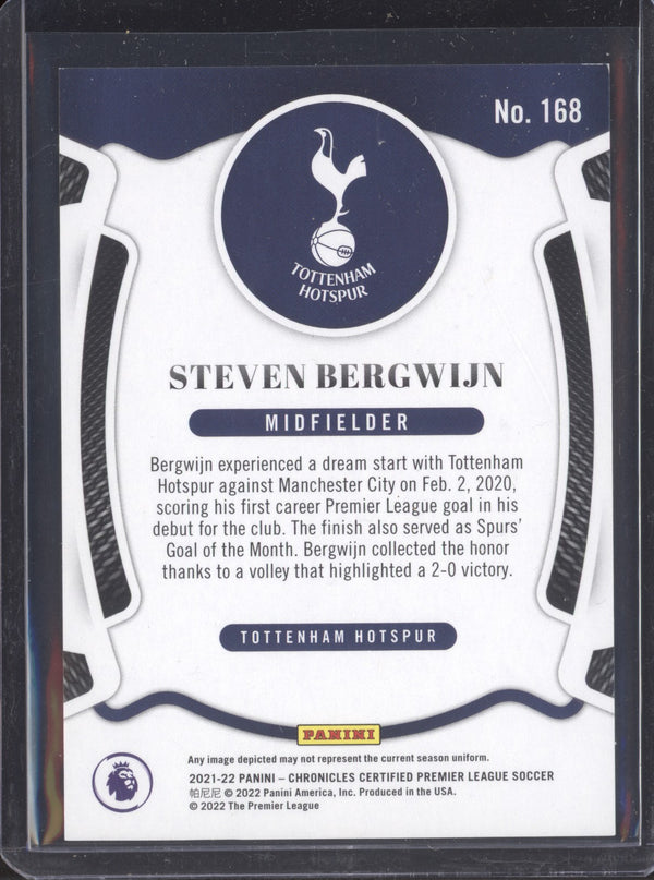 Steven Bergwijn 2021-22 Panini Chronicles Soccer Certified Mirror Blue  28/99