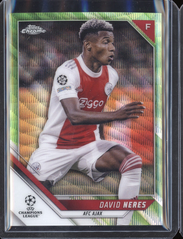 David Neres 2021/22 Topps Chrome UEFA Champions League Neon Green Wave 49/99