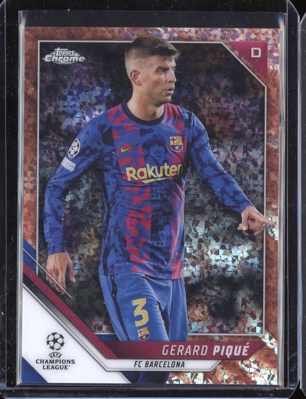 Gerard Pique 2021/22 Topps Chrome UEFA CL Rose Gold Mini-Diamond 33/125