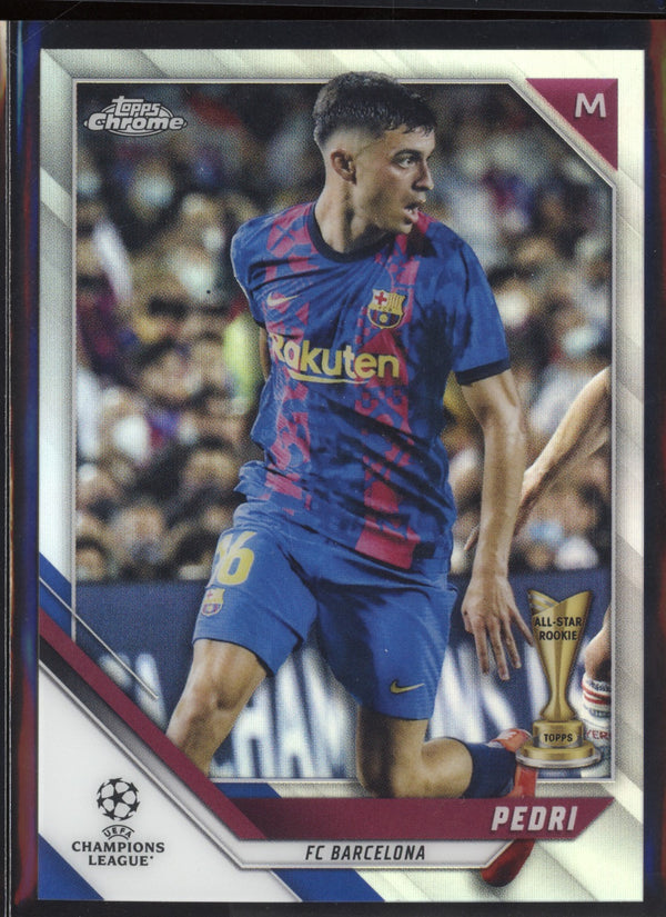 Pedri 2021/22 Topps Chrome UEFA Champions League Refractor