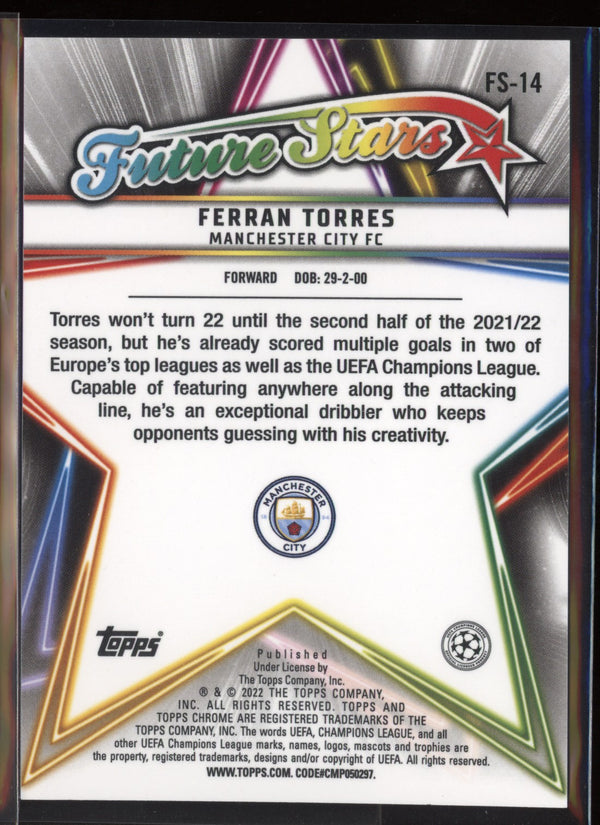 Ferran Torres 2021/22 Topps Chrome UCL Future Stars