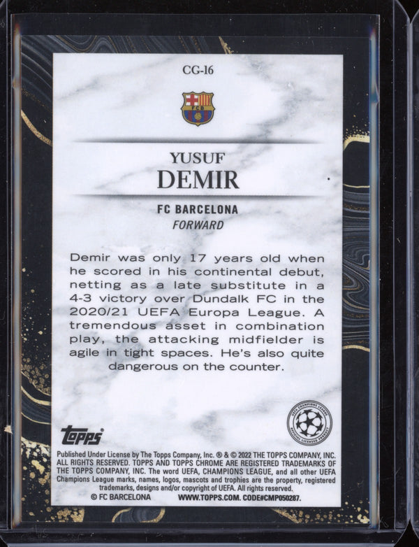 Yusuf Demir 2021/22 Topps Chrome UEFA Champions League Chasing Glory RC