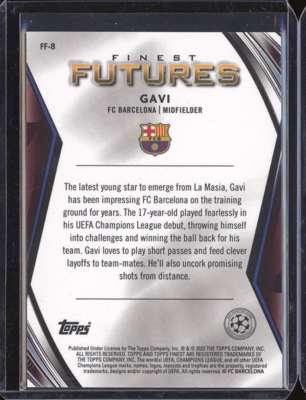 Gavi 2021-22 Topps Finest UCL FF-8 Finest Futures RC