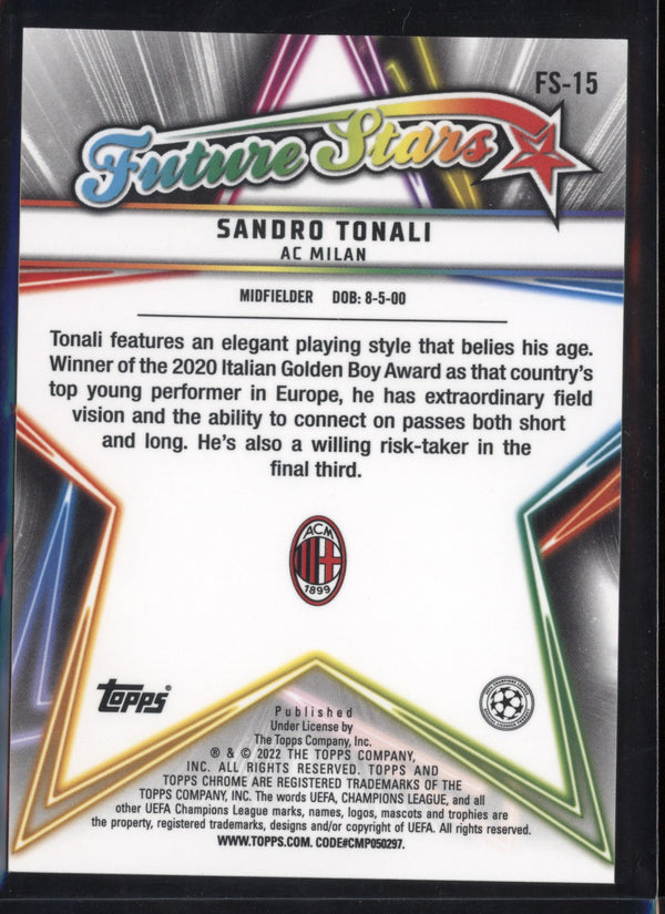 Sandro Tonali 2021/22 Topps Chrome UCL Future Stars