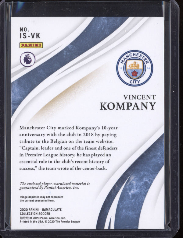 Vincent Kompany 2020 Panini Immaculate Standard Swatch Bronze 30/50