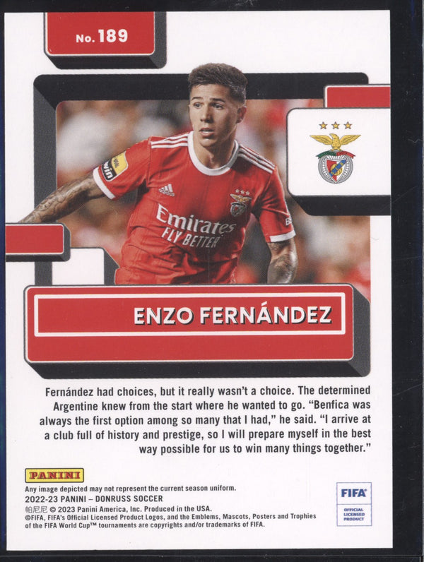 Enzo Fernandez 2022-23 Panini Donruss Soccer 189 Rated Rookie RC