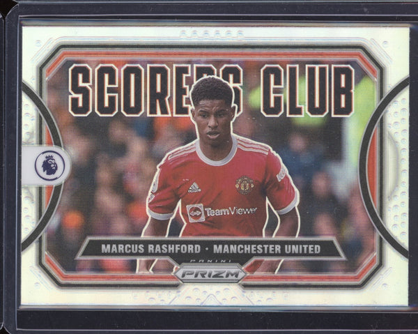 Marcus Rashford 2021-22 Panini Prizm Premier League Silver Scorers Club