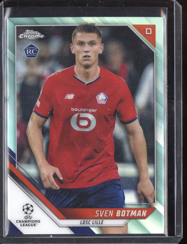 Sven Botman 2021/22 Topps Chrome UEFA Champions League Aqua RC 32/199