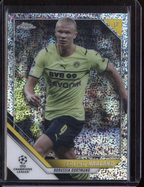 Erling Haaland 2021/22 Topps Chrome UEFA CL Speckle