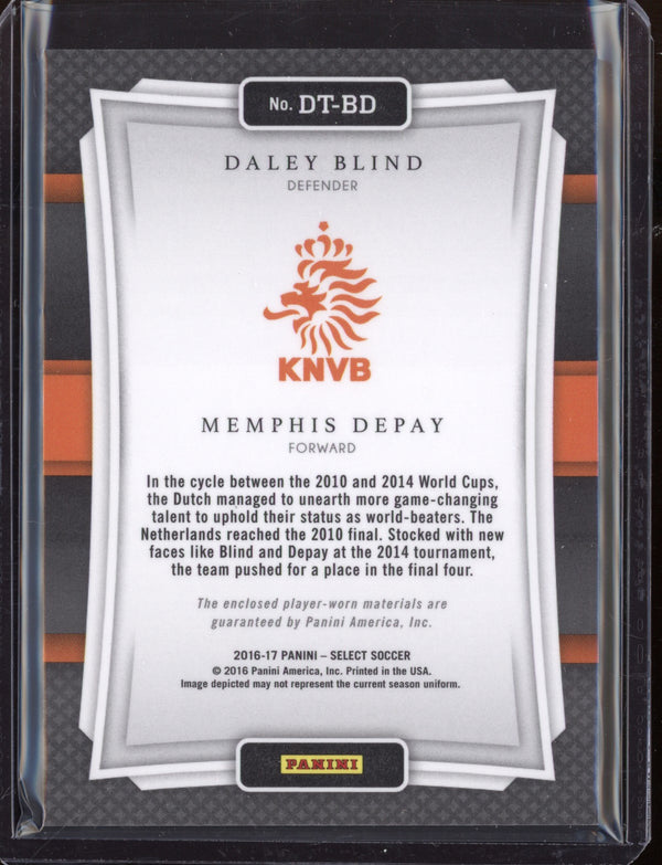 Daley Blind - Memphis Depay  2016 Panini Select Soccer Double Team Memorabilia