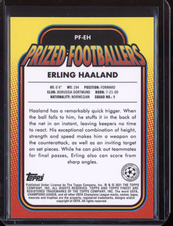 Erling Haaland 2021 Topps Finest Champions League Prized Footballers