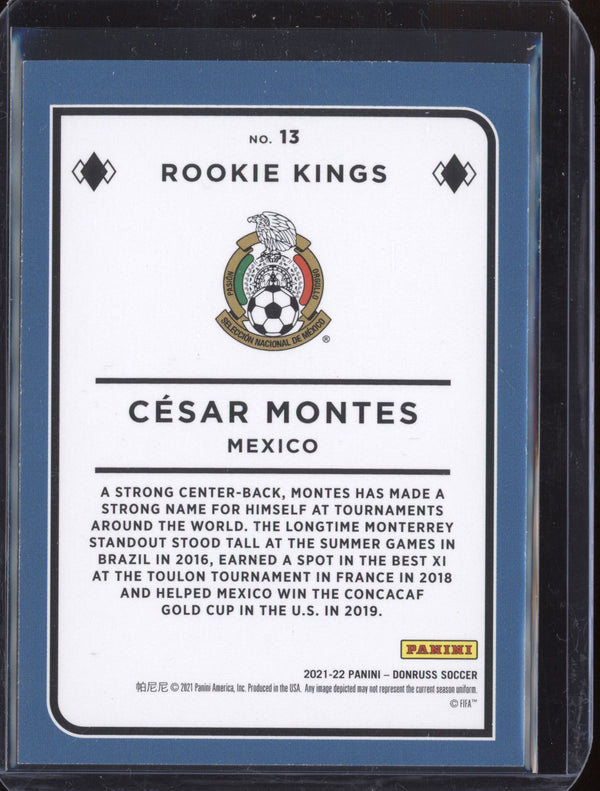 Cesar Montes 2021-22 Panini Donruss Road to Qatar 13 Rookie Kings Press Proof RC