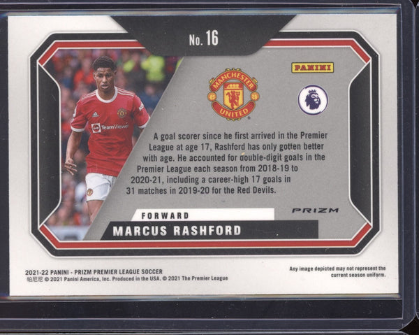 Marcus Rashford 2021-22 Panini Prizm Premier League Silver Scorers Club