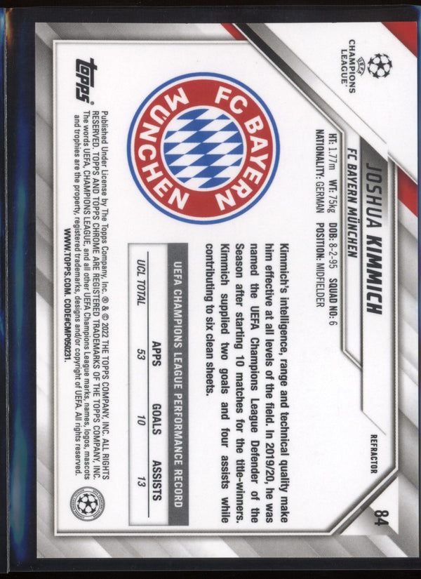 Joshua Kimmich 2021/22 Topps Chrome UEFA Champions League Refractor