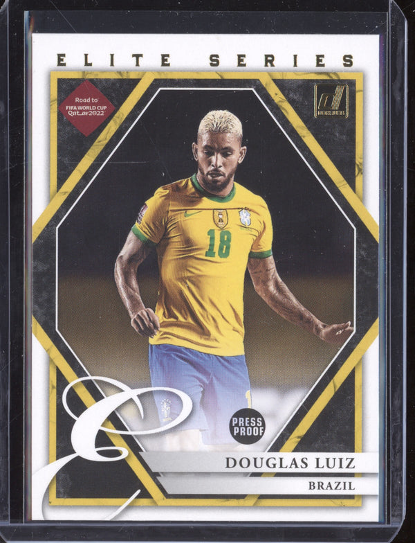 Douglas Luiz 2021-22 Panini Donruss Road to Qatar 8 Elite Series Press Proof