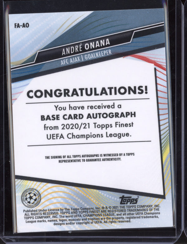 Andre Onana 2021 Topps Finest Champions League Autograph