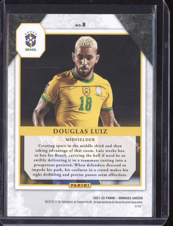 Douglas Luiz 2021-22 Panini Donruss Road to Qatar 8 Elite Series Press Proof