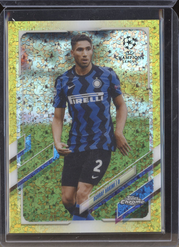 Achraf Hakimi 2020-21 Topps Chrome UCL 31 Yellow Mini-Diamond 186/299