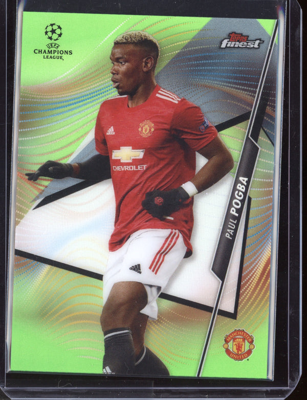 Paul Pogba 2021 Topps Finest Champions League Neon Green Refractor 21/99