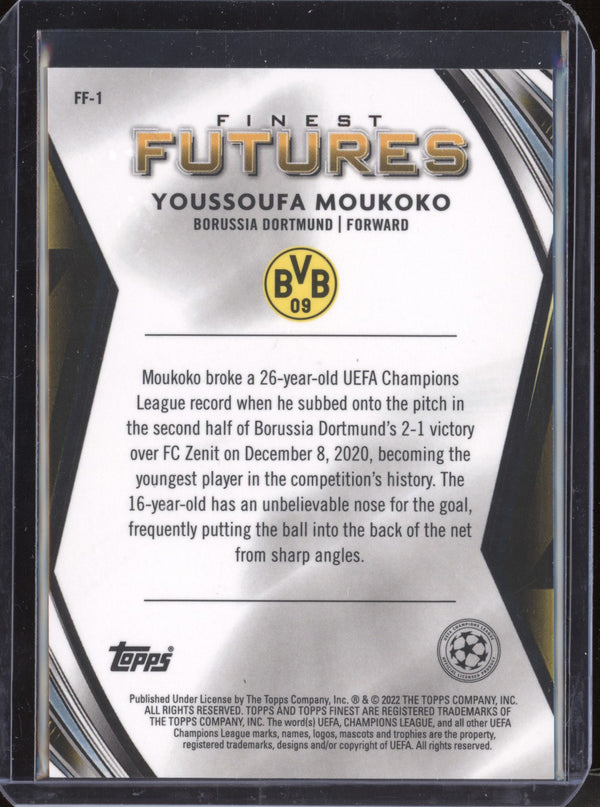 Youssoufa Moukoko 2021-22 Topps Finest UCL FF-1 Finest Futures