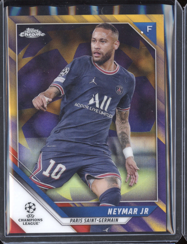 Neymar 2021/22 Topps Chrome UEFA Champions League Purple & Gold Starball