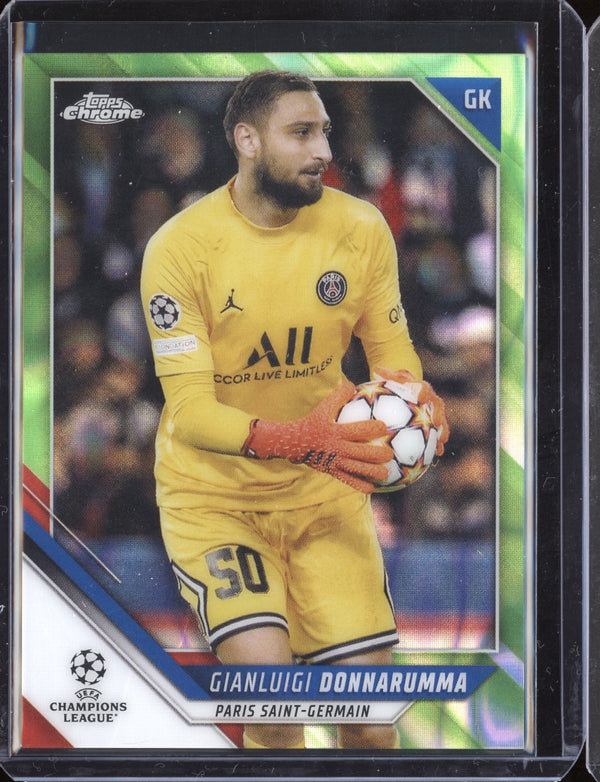 Gianluigi Donnarumma 2021/22 Topps Chrome UEFA CL Neon Green Lava SSP