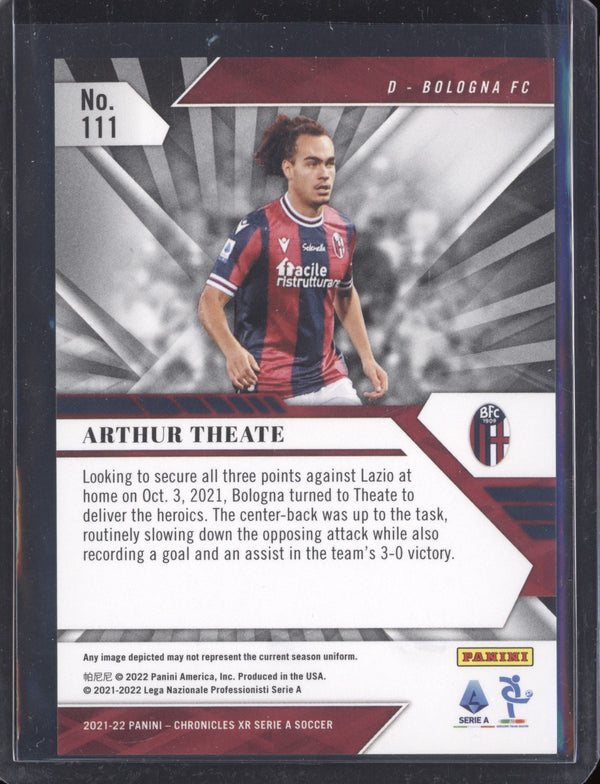 Arthur Theate 2021-22 Panini Chronicles Soccer XR Serie A Cracked Ice RC 17/23