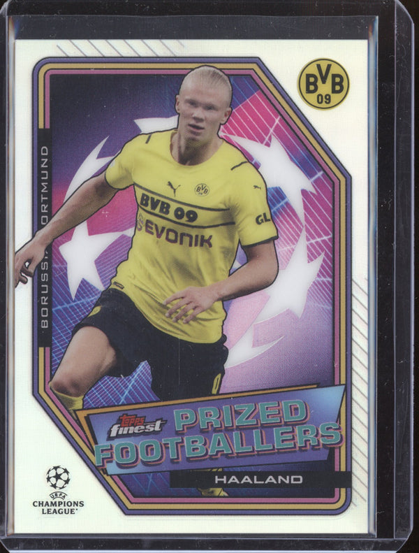 Erling Haaland 2021-22 Topps Finest UCL PF-1 Prized Footballers