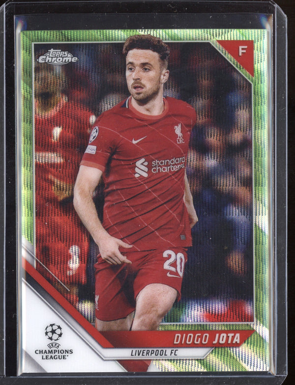 Diogo Jota 2021/22 Topps Chrome UEFA CL Neon Green Wave  50/99