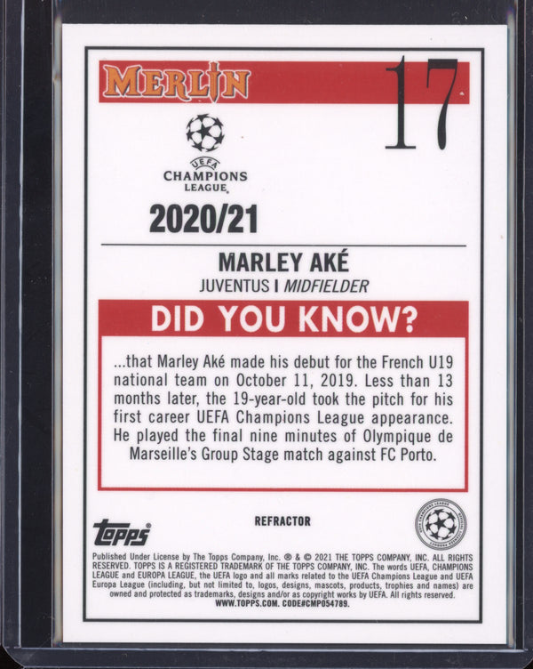 Marley Ake 2020-21 Topps Merlin UEFA Champions League Refractor RC