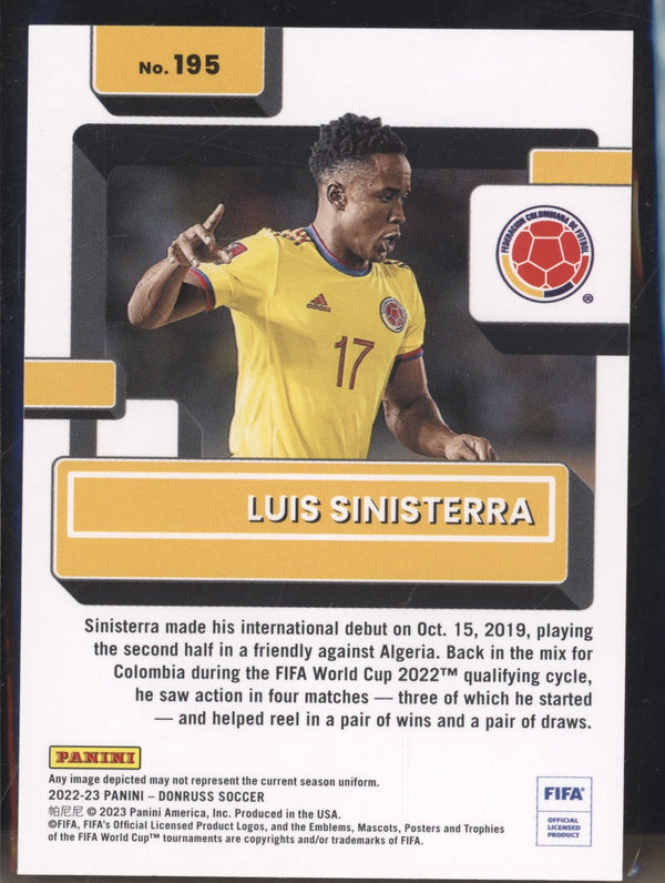 Luis Sinisterra 2022-23 Panini Donruss Soccer 195 Rated Rookie RC