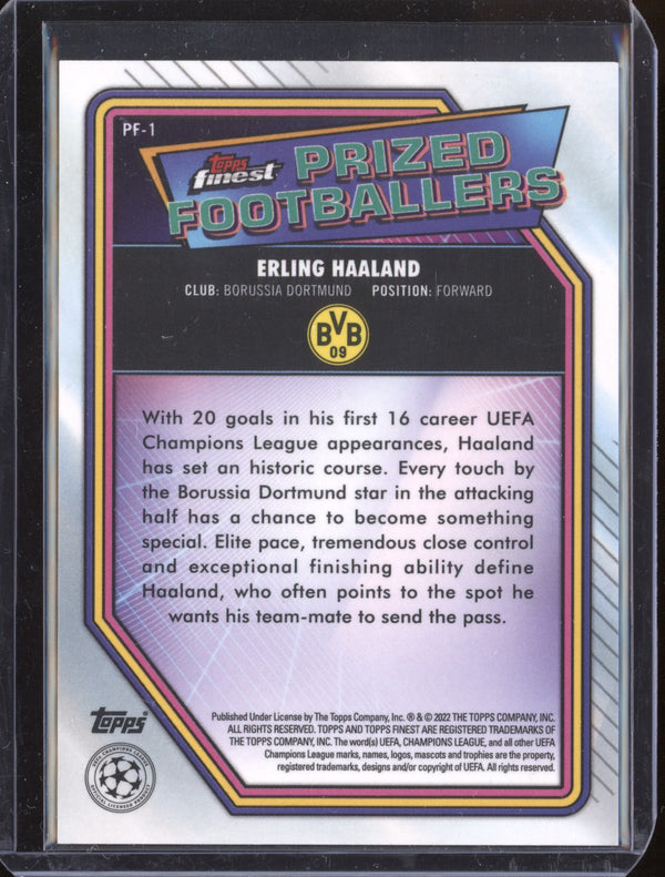 Erling Haaland 2021-22 Topps Finest UCL PF-1 Prized Footballers