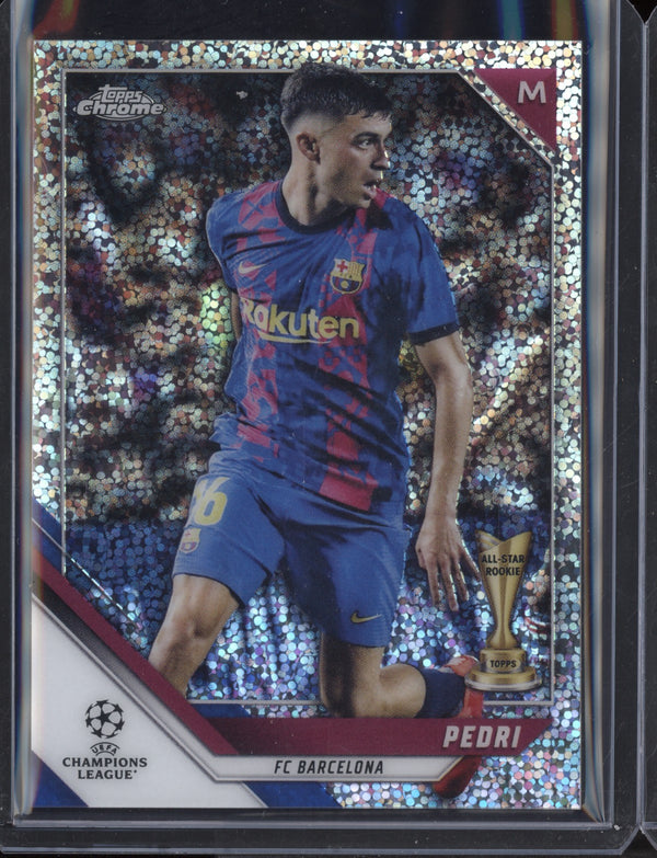 Pedri 2021/22 Topps Chrome UEFA Champions League Speckle