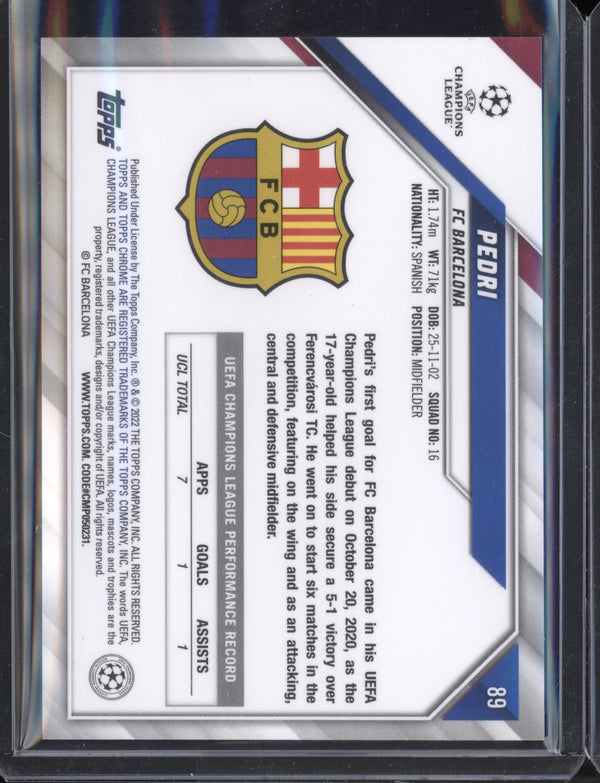 Pedri 2021/22 Topps Chrome UEFA Champions League Speckle