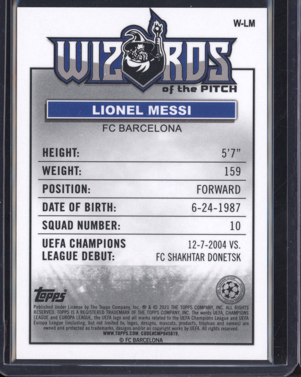 Lionel Messi 2020-21 Topps Merlin UEFA Champions League Wizards of the Pitch