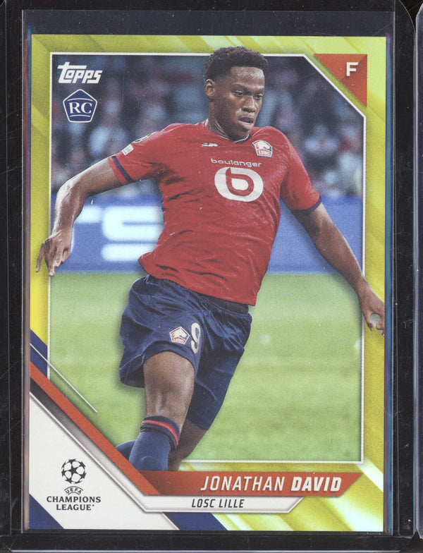 Jonathan David 2021-22 Topps UEFA CL Yellow RC 68/250