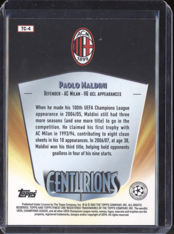 Paolo Maldini 2021-22 Topps Finest UEFA CL Centurions