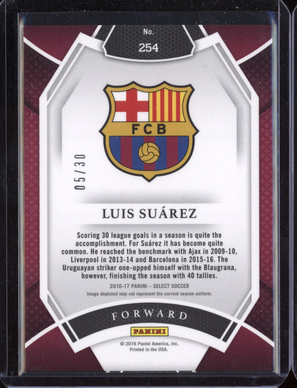 Luis Suarez 2016 Panini Select Soccer Field Level Tie-Dye 5/30