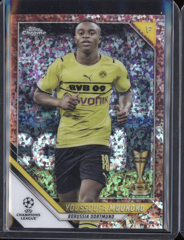 Youssoufa Moukoko 2021/22 Topps Chrome UEFA Champions League Rose Gold Mini-Diamond 97/125