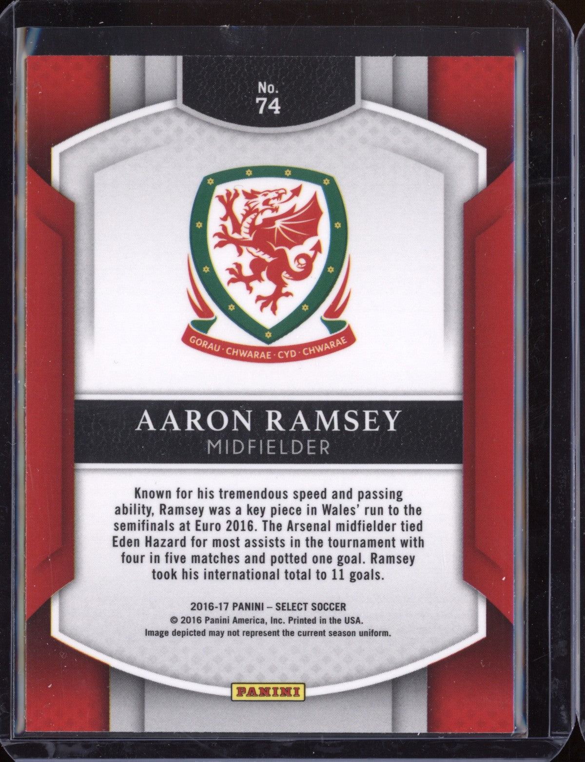 Aaron Ramsey 2016/17 Panini Select Terrace Tri-Color