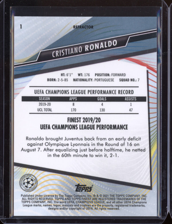 Cristiano Ronaldo 2021 Topps Finest UEFA Champions League Refractor