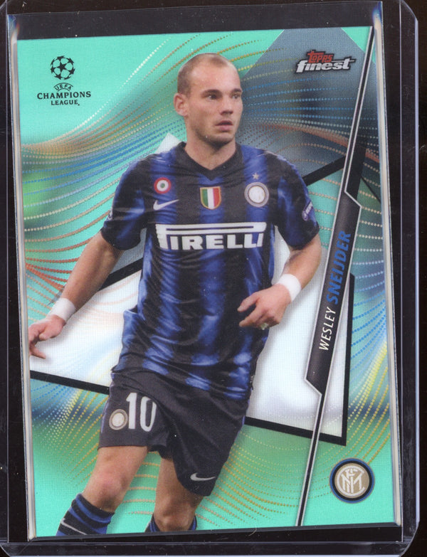 Wesley Sneijder 2021 Topps Finest UEFA Champions League Aqua  30/75