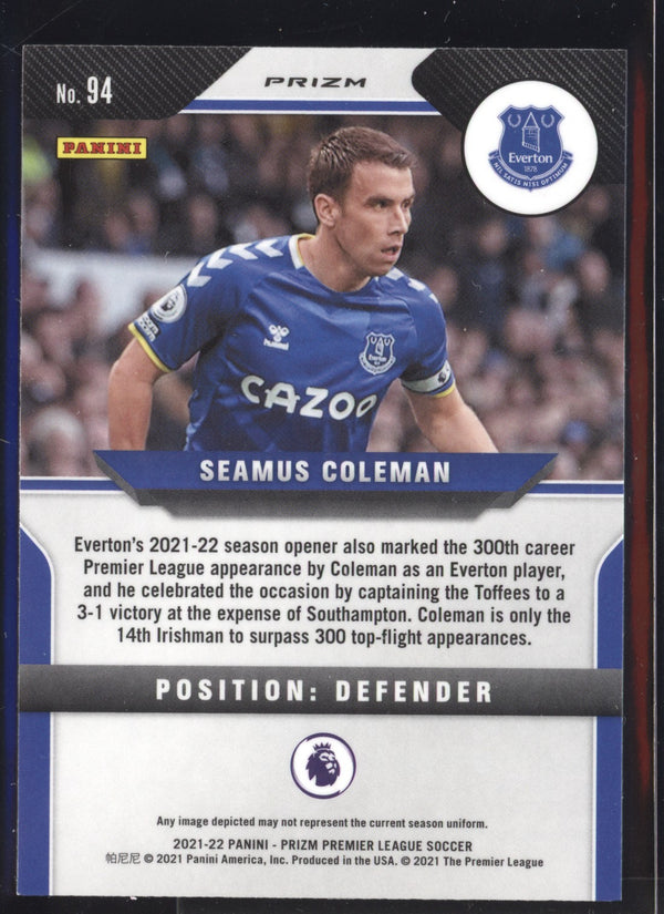 Seamus Coleman 2021-22 Panini Prizm Premier League Silver