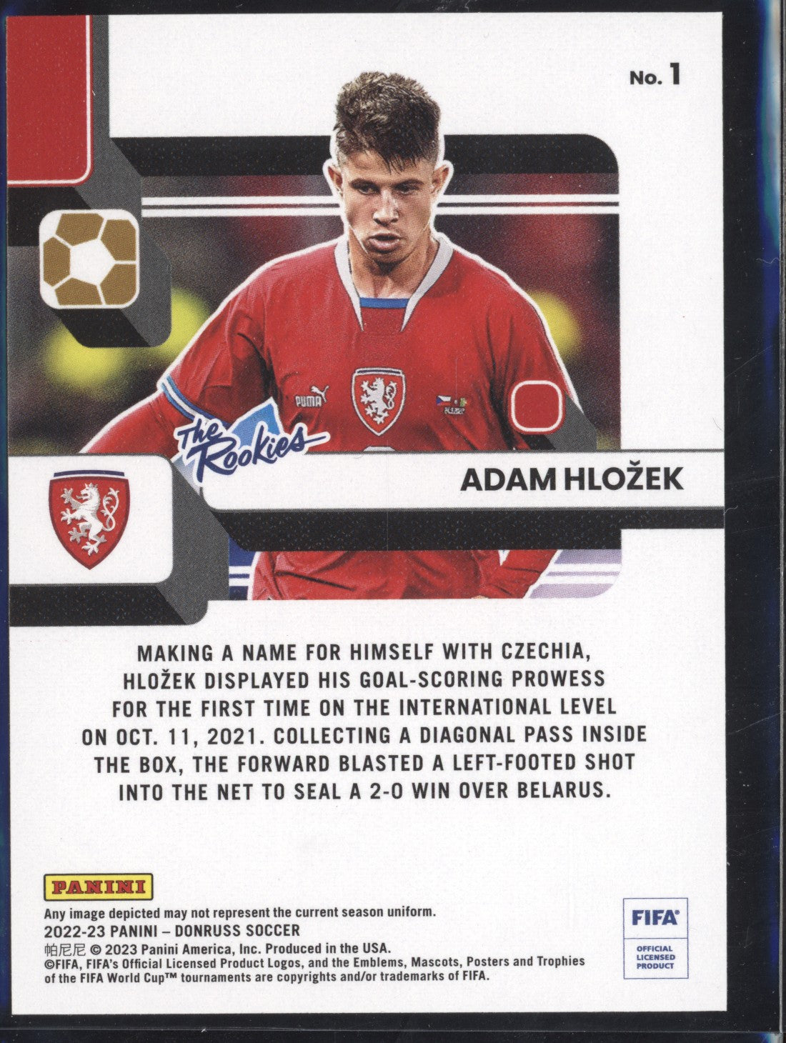 Adam Hlozek 2022-23 Panini Donruss Soccer 1 The Rookies RC