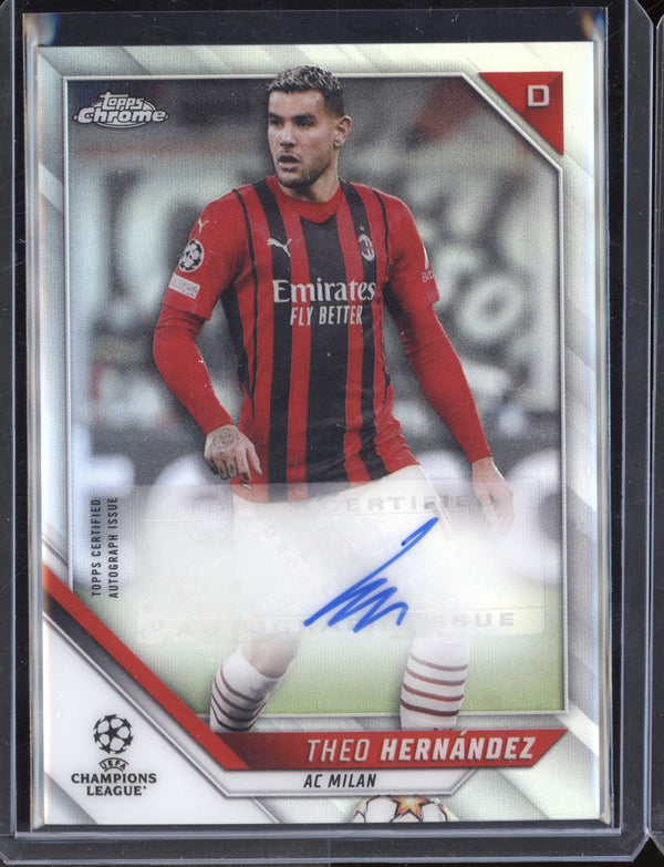 Theo Hernandez 2021/22 Topps Chrome UEFA Champions League Chrome Auto