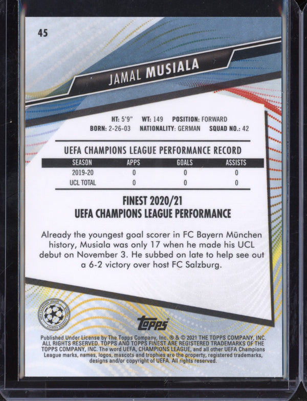 Jamal Musiala 2021 Topps Finest UEFA Champions League RC