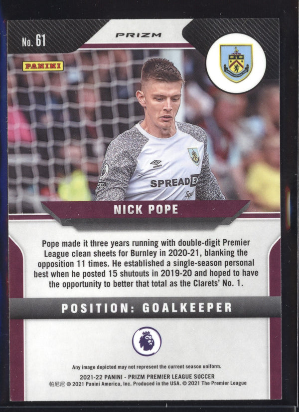 Nick Pope 2021-22 Panini Prizm Premier League Silver