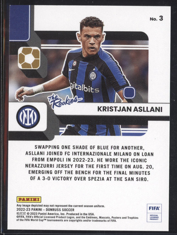 Kristjan Asllani 2022-23 Panini Donruss Soccer 3 The Rookies RC