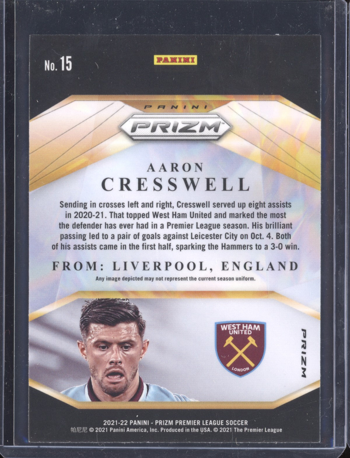 Aaron Cresswell 2021-22 Panini Prizm PL 15 Brilliance Silver